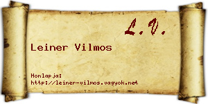 Leiner Vilmos névjegykártya